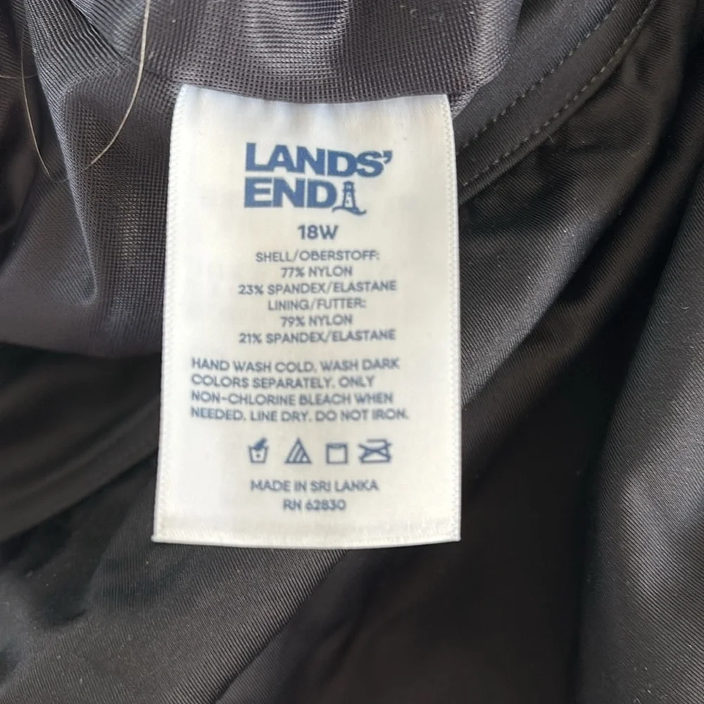 Black swim skirt with swim bottom attached, women’s 18W, Lands’ End, EUC